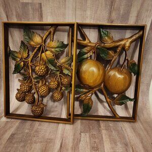 Vintage 1960's Syroco  Apples & Berries Set